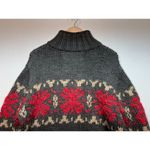 American Eagle Outfitters Mens Pullover Sweater Large Gray Knit Holiday Winter - Picture 9 of 10